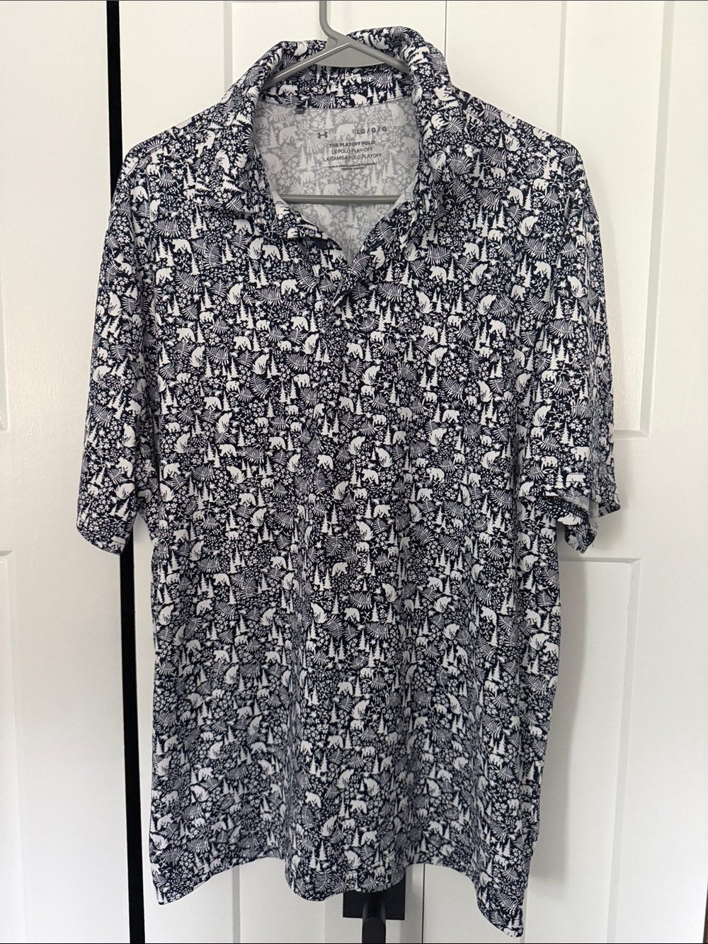 Under Armour Men's Navy and White All-Over Print Polo